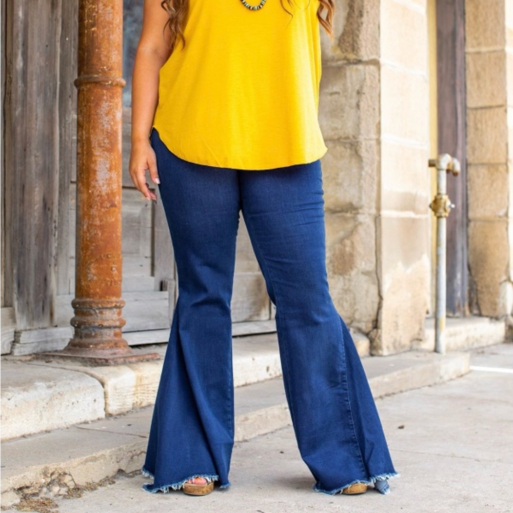 Lucky & Blessed Dark Blue Flare Jeans